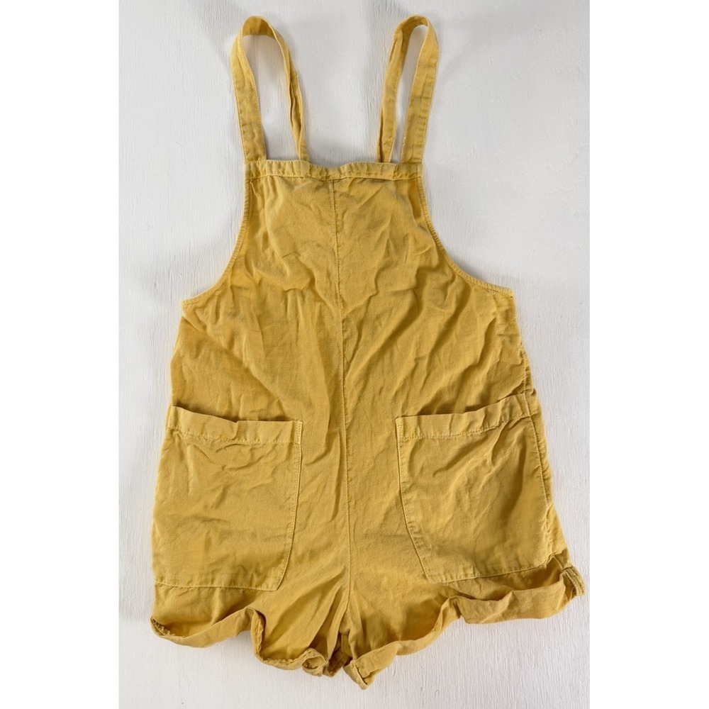 O'Neill LINEN blend Summerland MUSTARD YELLOW Short Overalls romper wome‎ XS
